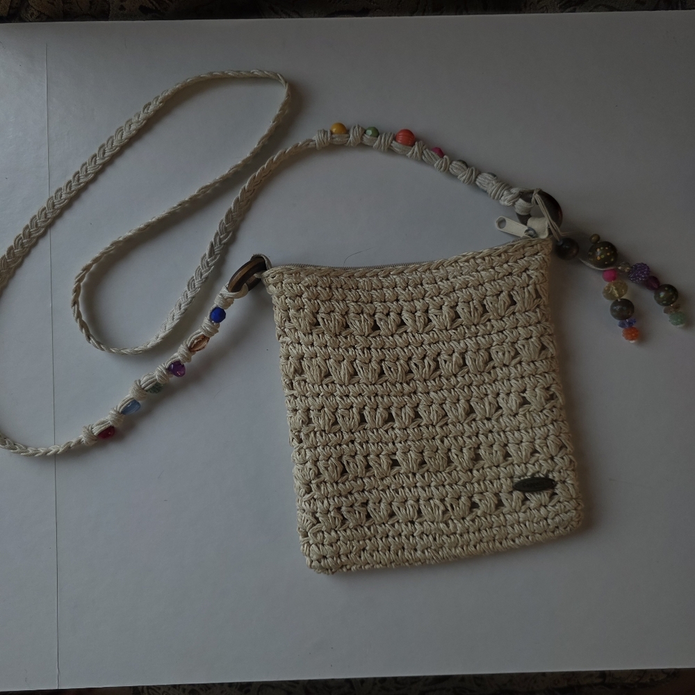 Handcrafted Cream Crossbody Bag